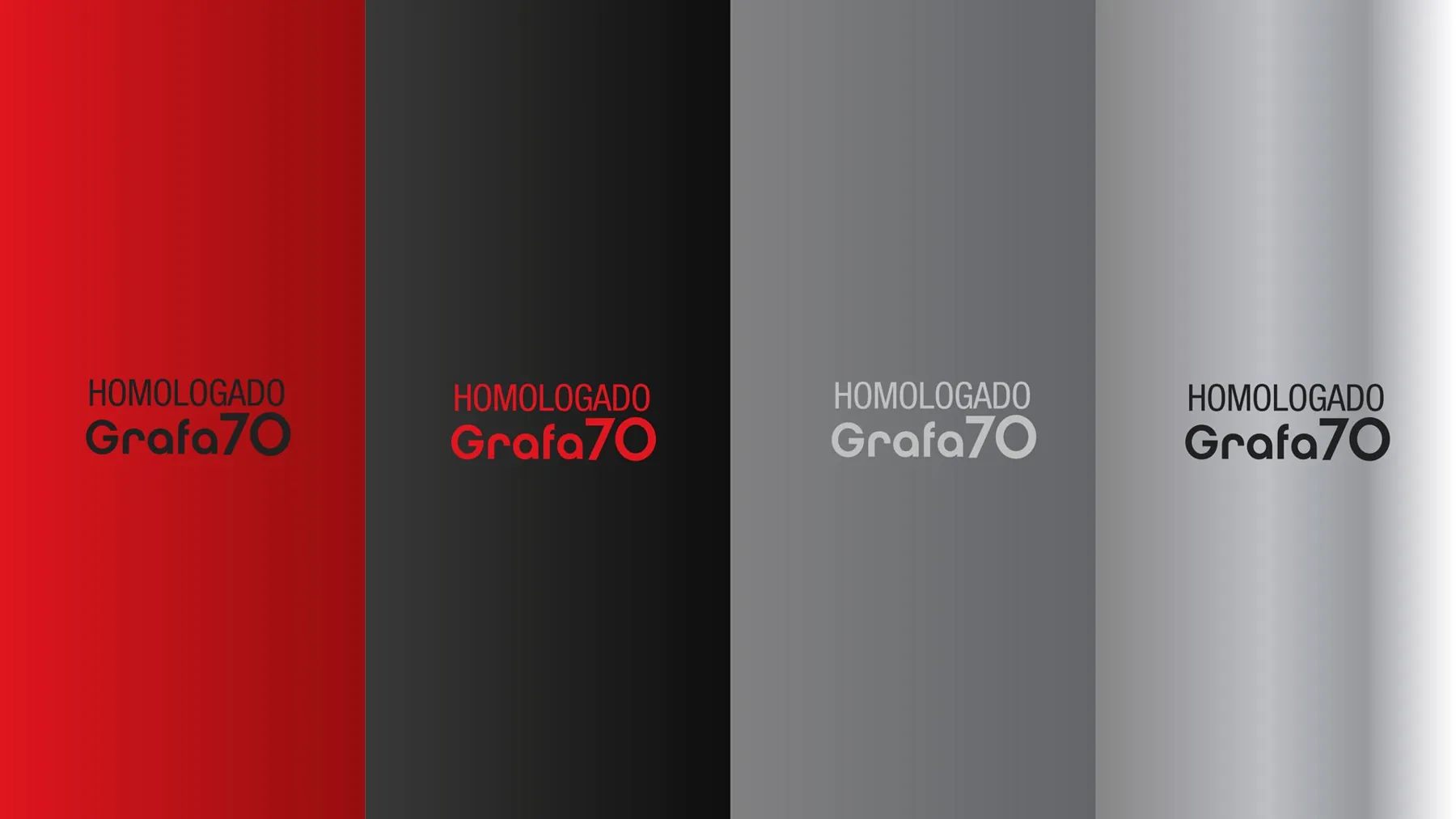 Grafa 70: aplicaciones del logotipo en colores de marca